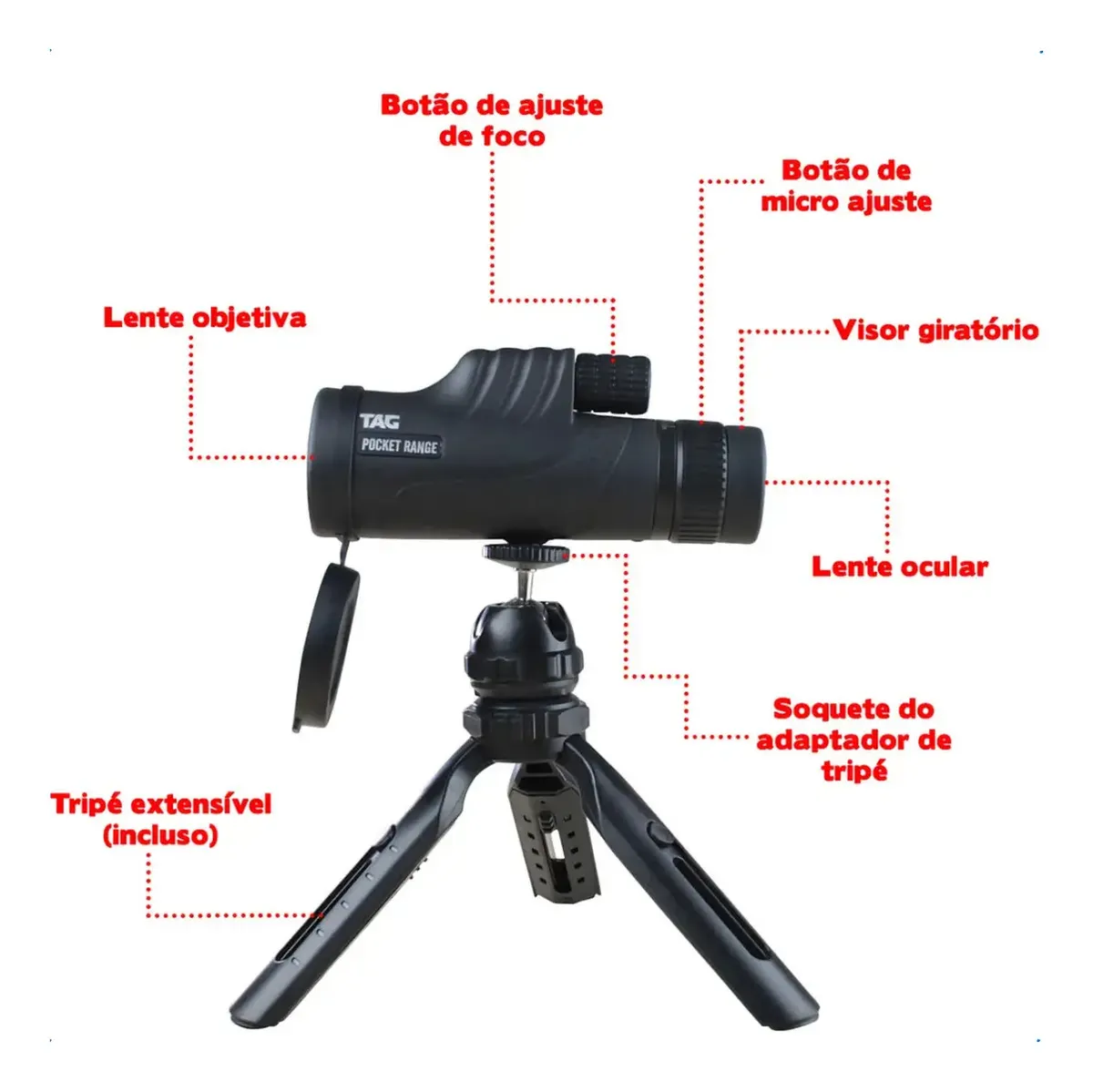 LUNETA TELESCÓPIO POCKET RANGER ÚNICA NAUTIKA - Imagem 4