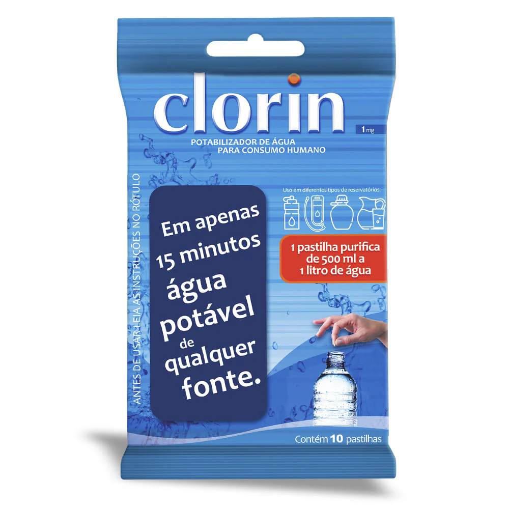 PASTILHAS POTABILIZAR ÁGUA CLORIN NAUTIKA