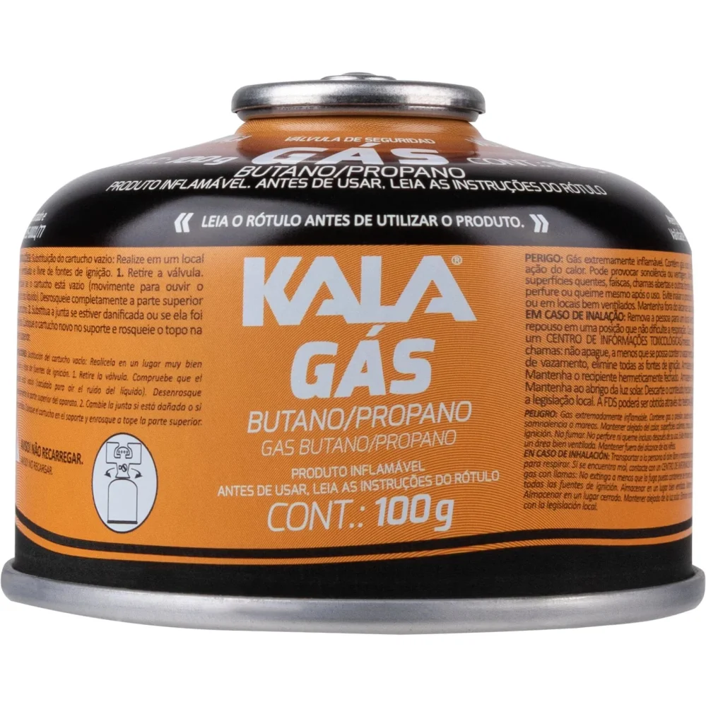 CARTUCHO GÁS COM VÁLVULA DE SEGURANÇA 100G KALA