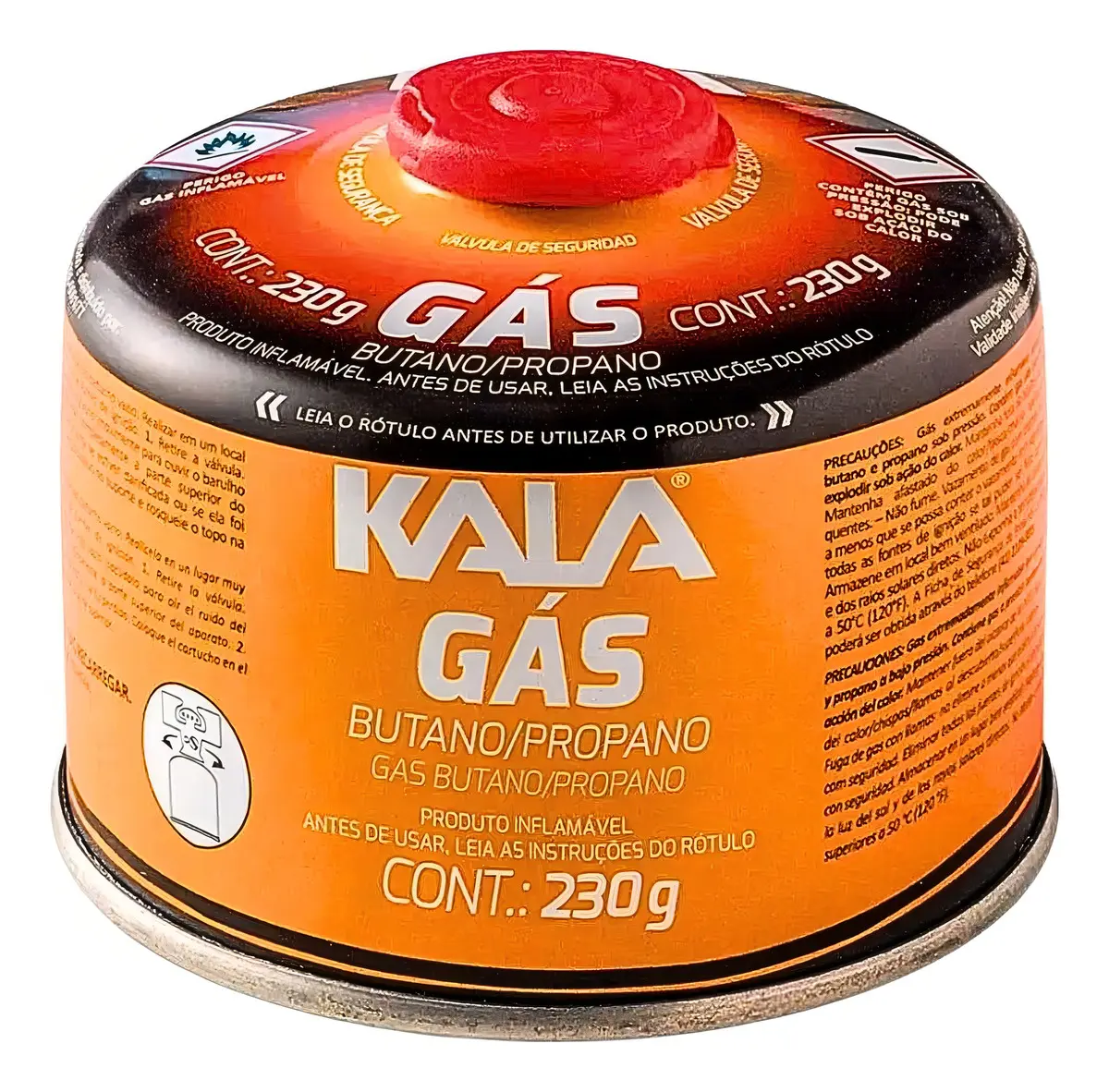 CARTUCHO GÁS COM VÁLVULA DE SEGURANÇA 230G KALA