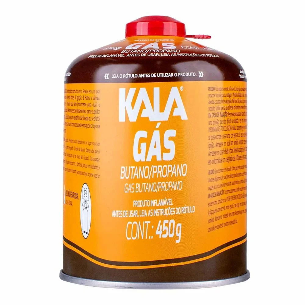 CARTUCHO GÁS COM VÁLVULA DE SEGURANÇA 450G KALA
