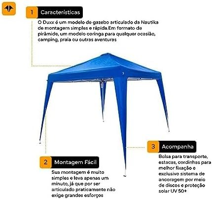 GAZEBO DUXX AZUL SANFONADO NAUTIKA - Imagem 2