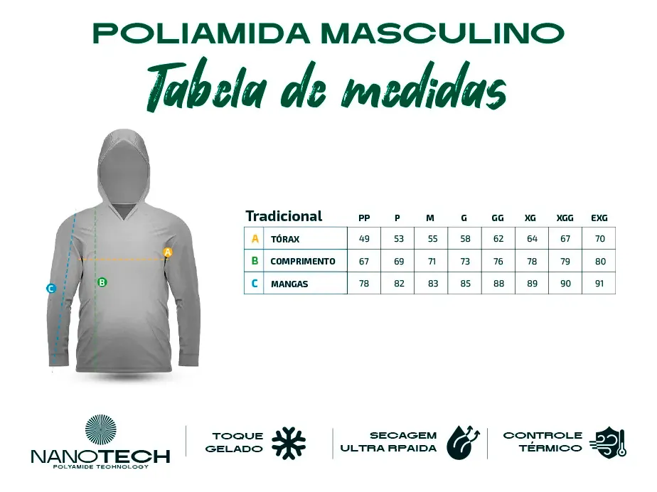 CAMISA POLIAMIDA CHUCK CAPUZ MASCULINA 41 PRESA VIVA - Imagem 4