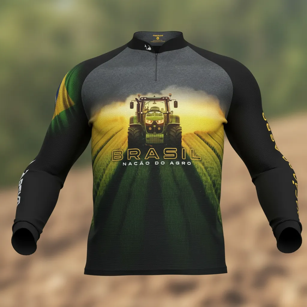 CAMISA VERDE AGRO MASCULINA BRASIL 11 PRESA VIVA