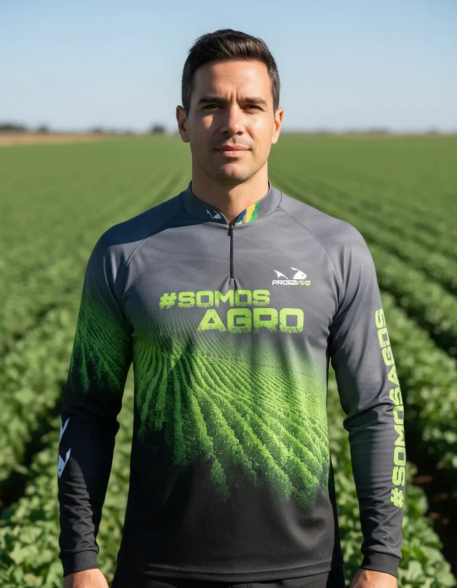 CAMISA VERDE SOMOS AGRO MASCULINA 07 PRESA VIVA - Imagem 6