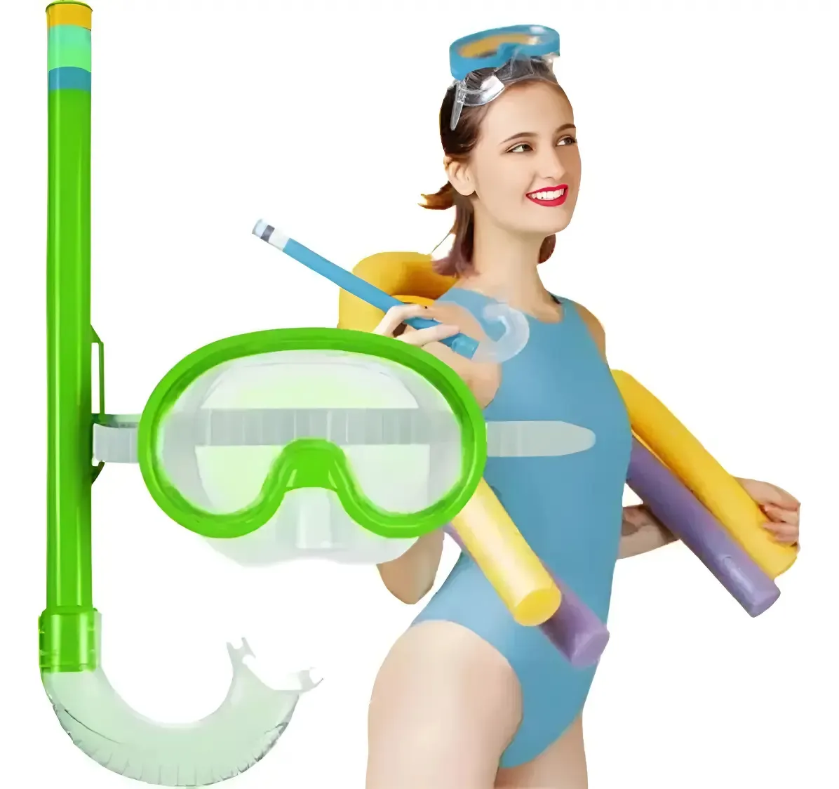 KIT INFANTIL MÁSCARA E SNORKEL VERDE MOR - Imagem 3