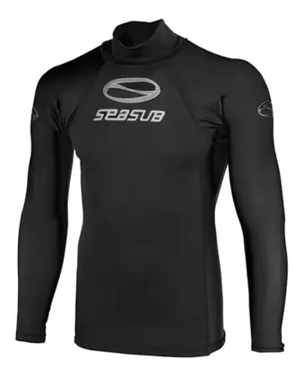 CAMISA JERSEY MANGA LONGA LYCRA PRETA SEASUB